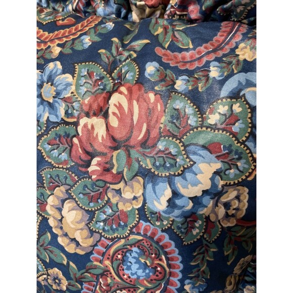 Dramatic Floral Waverly Pillow Ruffled Vintage Roses Paisley Luxury - Picture 4 of 8